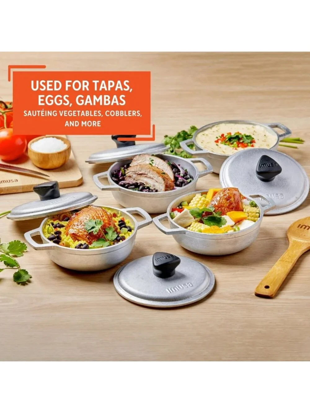 Traditional Colombian Mini Calderos Set - 4 Piece 0.5Qt Dutch Ovens for Cooking